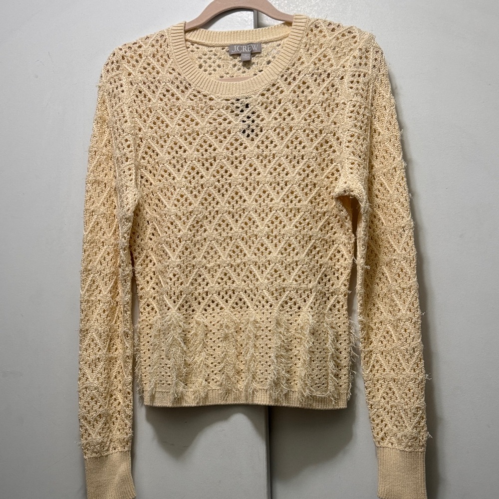 J. Crew Women's Lace Knit Sweater in Cream
